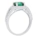 Imagen de DazzlingRock Collection Plata de Ley 7 Mm cojín Corte Laboratorio Creado Emerald y Redondo Blanco Diamante señoras Anillo de Compromiso
