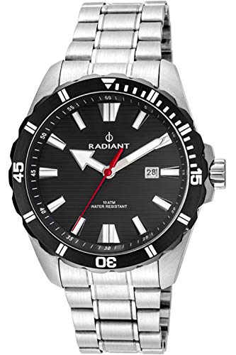 Reloj Radiant para Hombre con Correa Plateado y Pantalla en Negro RA480201
