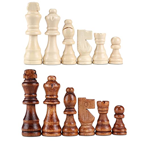 Juego de ajedrez y damas 2 en 1 piezas de madera 62 piezas miniatura 2
