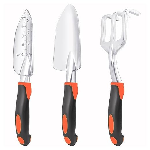 23+ Essential Items for Your Home Garden Nursery 4 Garden Tools Set, 3 Pack Heavy Duty Gardening Tools Set Include Garden Shovel, Transplant Trowel and Hand Rake with Ergonomic Handle, Aluminum Alloy Lawn for Planting, Orange