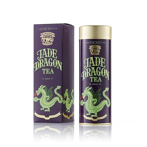 TWG Tea | Jade Dragon Tea | Grüner Tee | Intensiv und Geschmackvoll | Haute Couture Dose, 100G | Geschenkset