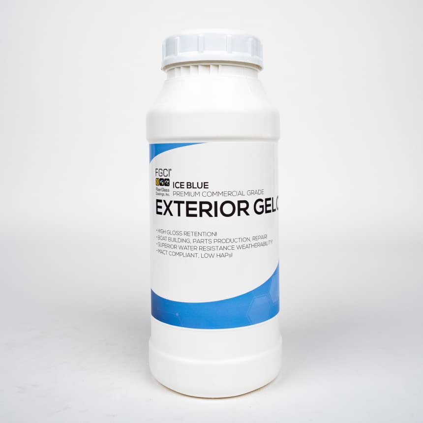 FGCI - 1 Quart Marine Grade Gel Coat for Boat Building, RV Gel Coat, Restoration, Carbon Fiber Gel Coat, Fiberglass Repair, Patching, and Repair kit (Ice Blue)
