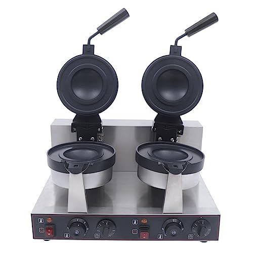 HinLIaDa Commercial Electric Burger Waffle Irons, 2400W Non Stick Press Burger Stainless Steel Machine Panini Press Sandwich Maker for Home Party Bread Donut Heating Machine (Double)
