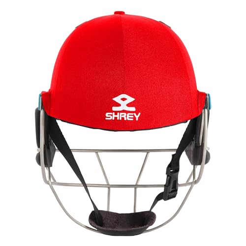 Image of Shrey Master Class Air 2.0 Stainless Steel Batting Cricket Helmet for Men's (RED, M)