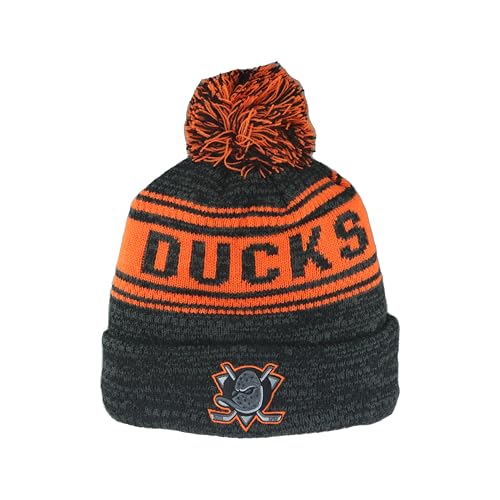 ZHATS Standard NHL Officially Licensed Beanie Pom Snag, Black, One Size