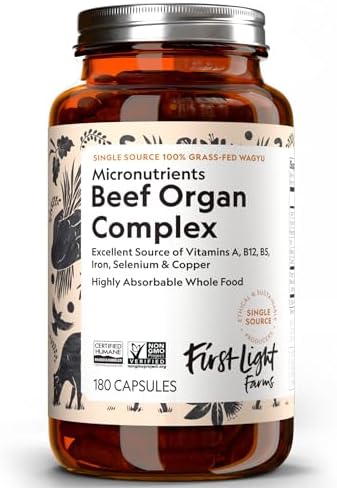 First Light Farms Freeze-Dried Wagyu Beef Organ Supplement Grass-...