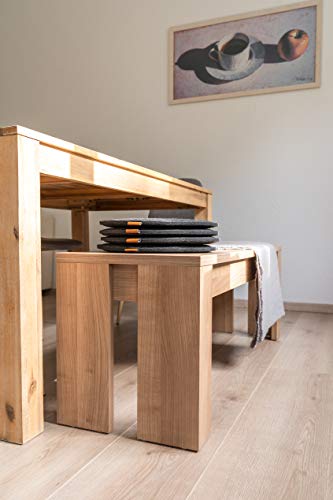 Miqio Design Filz Sitzkissen Rund mit Antirutschnoppen | 35cm | 4er-Set | Indoor und Outdoor | Nachhaltig aus recycelten PET Flaschen | Waschbare Stuhlkissen rutschfest | Dunkelgrau
