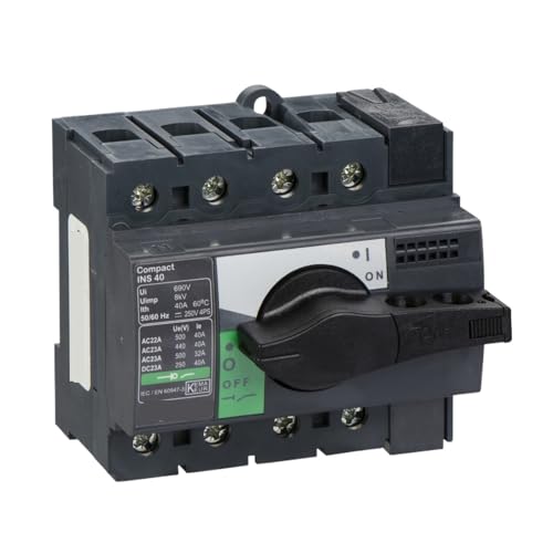 U3IPKZ58 4P Switch disconnector, 40A, Standard Version with Black Rotary Handle, 4 Poles