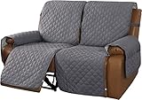 Copripoltrona Relax Reclinabile Trapuntato Copridivano Reclinabile, Copertura Salvadivano per Poltrona Antiscivolo Antivegetativa per Protezione Divano con Fascia Elastica (Grigio,2 Posti/Divanetto)
