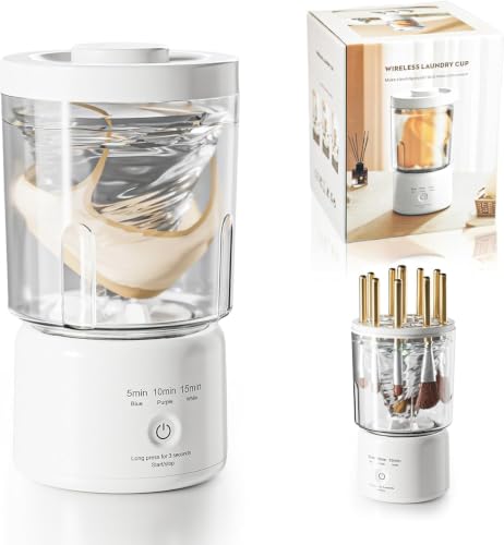 Portable Mini Washing Machine, Rechargeable Underwear Washing Machine Makeup Brush Cleaner Machine Small Clothes Mini Washer for Home, Hotel, Travel and Camping (White)