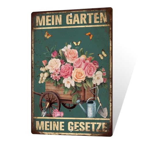 Putuo Decor Blechschild – Mein Garten, Meine Gesetze – Retro...