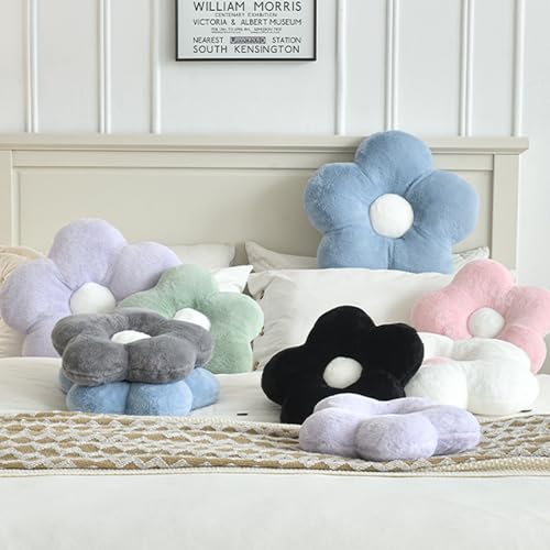 ZCNYCLAM Flower Pillows, Soft Flower Shaped Pillow with Home Decorative for Couch Chair Bed,Flower Floor Throw Pillows for Adults Bedroom Living Room (Black, 19.6 Inches) — view 4