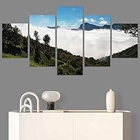 SIGNWIN 5 Panel Canvas Wall Art Greenlands for Home Decorations Ready to Hang - 60
