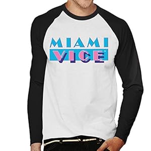 Miami Vice Classic Logo Honkbal T-shirt met lange mouwen voor heren