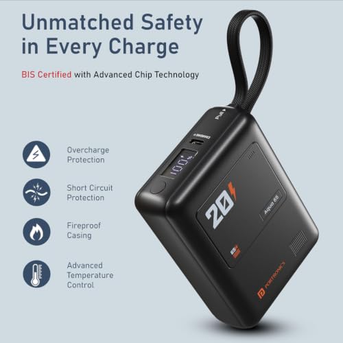 Image of Portronics Aqua 65, 65 W Compact Pocket Size Power Bank