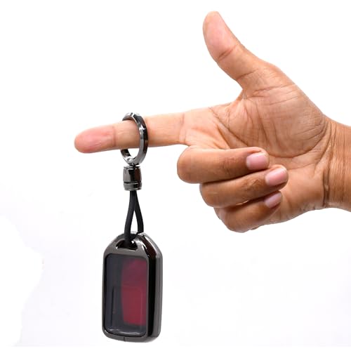 Image of KMH Marble Metal Car Key Cover Compatible with Honda City, Civic, Jazz, Amaze, CR-V, WR-V, BR-V Models 3 Buttons Keycover with Keychain Key Shell Case Holder Protector (Gun Brown) Pack of 1