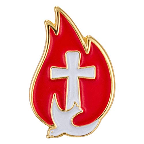 Image of Cross Dove, Water Confirmtion Lapel Pins, Gold, Christian Pins