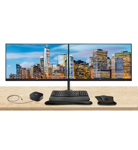 Image of HP Series 5 Pro 24-inch 524pu FHD 1080p LCD Monitor 2-Pack Bundled with Daisy Chain, Desk Mount Dual Stand, USB-C Multiport G5 Dock, MK670 Wireless Keyboard & Mouse, Gel Mouse & Wrist Pad