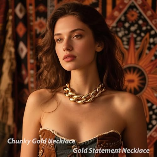 choice of all Chunky Gold Necklace Statement Necklace for Women Punk Chunky Chain Necklaces Dainty Gold Choker Accessories Jewelry for Women Trendy3