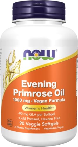 Image of NOW Foods Supplements, Evening Primrose Oil 1000 mg, Cold Pressed, Hexane Free, Vegan Formula, 90 Veg Softgels (Pack of 12)
