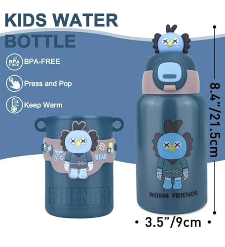 Image of KATTY MAO MY FIRST BESTFRIEND KIDS WATER BOTTLE -WATER BOTTLE FOR SCHOOL - SIPPER WATER BOTTLE FOR BOYS AND GIRLS,SPILL PROOF, PERFECT FOR SCHOOL AND PLAY, DURABLE (VIOLET)