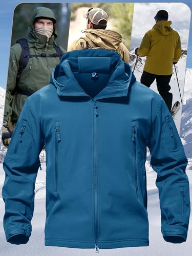 Image of TACVASEN Men's Special Ops Military Tactical Soft Shell Jacket Coat | Waterproof,windproof | Multi-pockets,adjustable hood | Ideal for rain,hiking,snow,ski