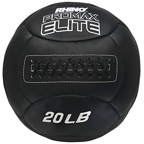 Rhino Promax Elite Slam Balls, 20 lb, Soft Shell with Non-Slip Grip, Medicine Wall Exercise Ball for Weightlifting, Plyometrics, Cross Training, & Home Gym Fitness - Champion Sports PRX20