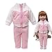 kingko® Sweat-Shirt Et Pantalons d'hiver Vêtements pour Poupée 18 inch Fille Américainne Accessoire de Fille Poupée Pyjamas Vêtements Pantalon+ Manteau (Rose)