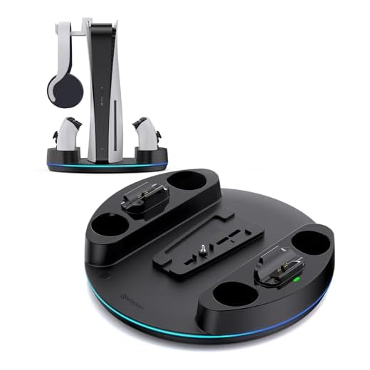 NEWDERY PlayStation 5 Console Stand & Charger