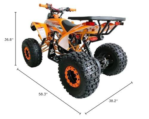 HHH ATV 125cc ATV Quad Youth Utility Style ATV 125cc ATV Fully Automatic with Reverse Gas ATV 4 Wheeler ATVs Quads Big 19/18 inch Tires (Orange) - Image 3
