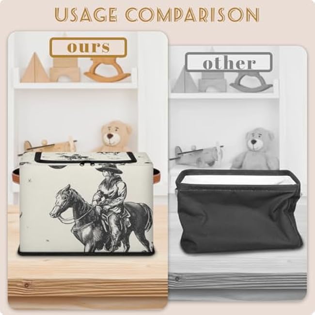 Storage Baskets with Lid Denim Bohemian Storage Bins Storage Box Collapsible Canvas Closet Shelf Basket Toy Book Clothes Organizer 1 pack