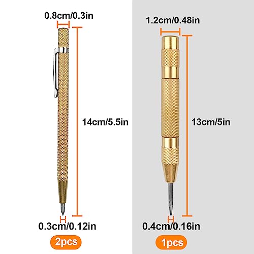 CBRIGHT Gravurstifte Wolframkarbid Stift Reißnadel für metall Glas und Keramik Anreisswerkzeug Anreißnadel Tragbare Reißnadel mit Schutzhülle,3 Stück