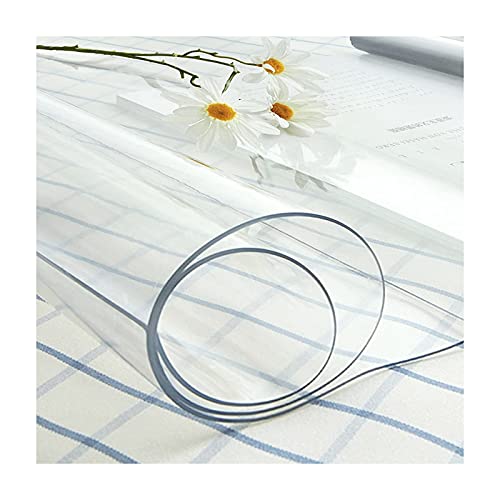 Protector de mantel de plástico transparente, impermeable, antideslizante, 80 x 100 cm, tapete transparente para muebles de comedor para superficies lavables