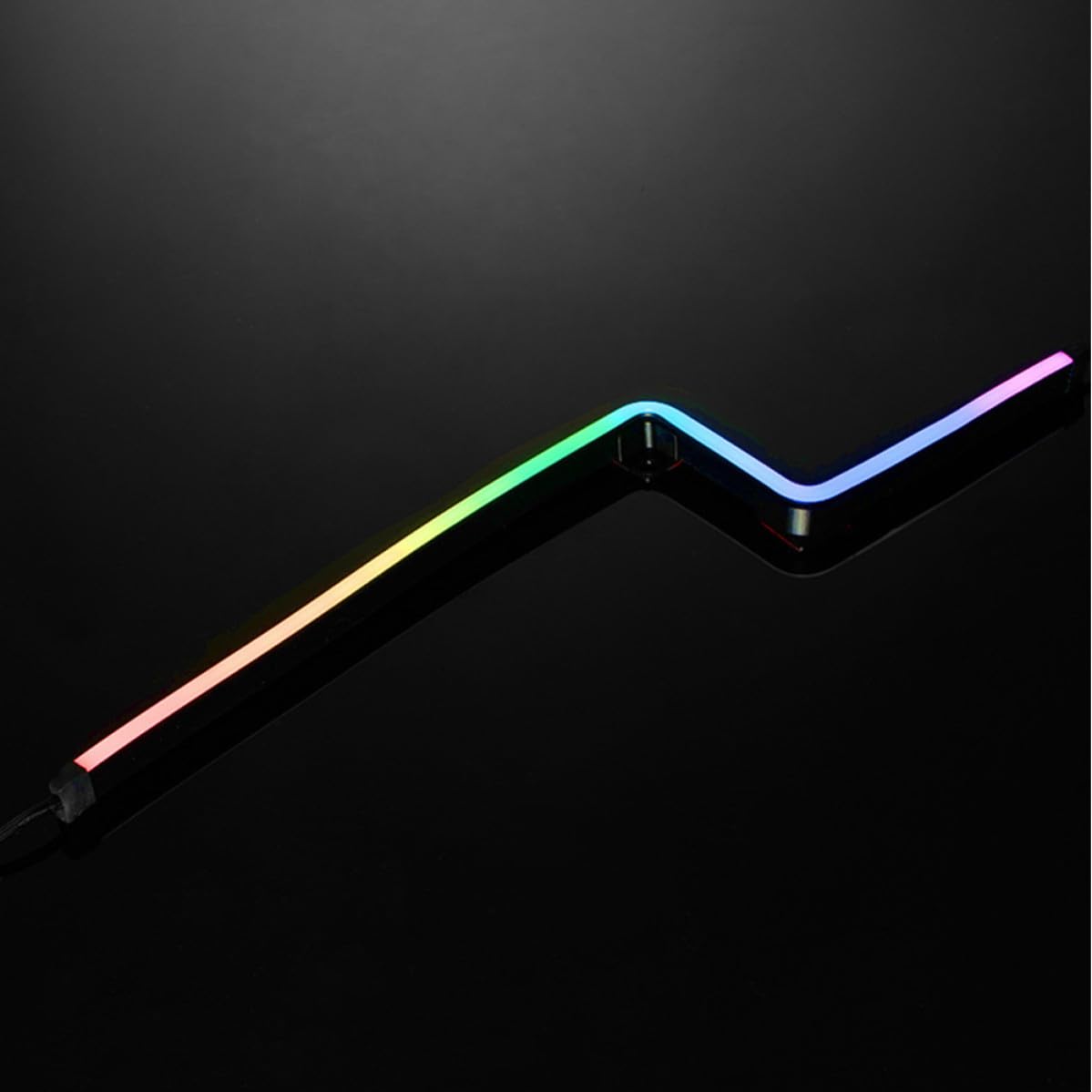 Kichvoe Argb PC Gehäuse Lichtleiste 5v 400mm, 2 Stück Schwarz | 28 Leds, 3-pin Buchse und Stecker, Abs Ausführung, mit Klebestreifen für Einbau im Computergehäuse