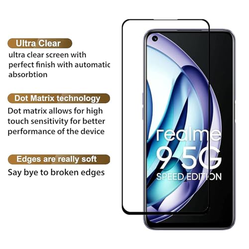Image of RODMED HD Tempered Glass Screen Protector Compatible For Realme 9SE With Edge To Edge Coverage And Easy Installation Kit