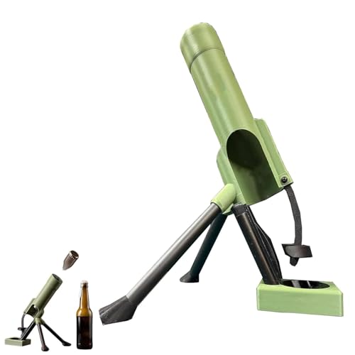 Apribottiglie per birra e mortaio, lancia-tappi da 51 mm, design automatico a pressione a mani libere, apribottiglie, per casa, bar, feste (1 x A)