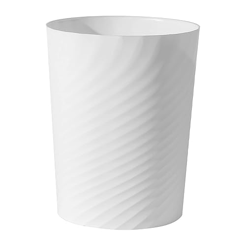UUJOLY Cubo de basura pequeño de plástico, cesta de basura para baños, lavandería, cocinas, oficinas, habitaciones de niños, dormitorios (blanco,