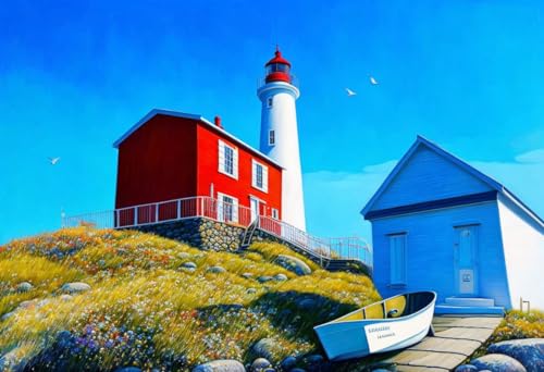 Toile phare au soleil SERENDIPITP 58x90 pour mur terne