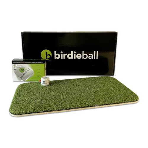 Birdieball Turf Set – Pga Award-Winning Limited Flight Practice 12 Golf Balls &Amp; Hitting Turf | Real Golf Ball Feel, Reverse Spin, 40-Yard Flight For Backyard &Amp; Indoor Training