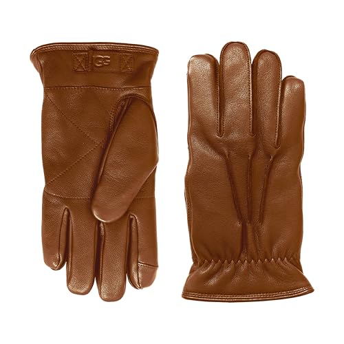 Buy UGG Men's 3 Point Leather Tech Gloves With Sherpa Lining