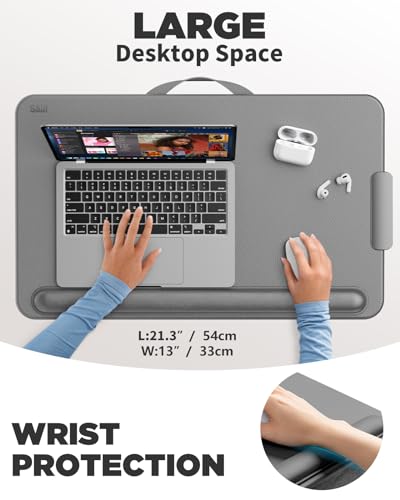 Image of SAIJI Lap Desk with Cushion, Computer Laptop Stand, Lap Laptop Table