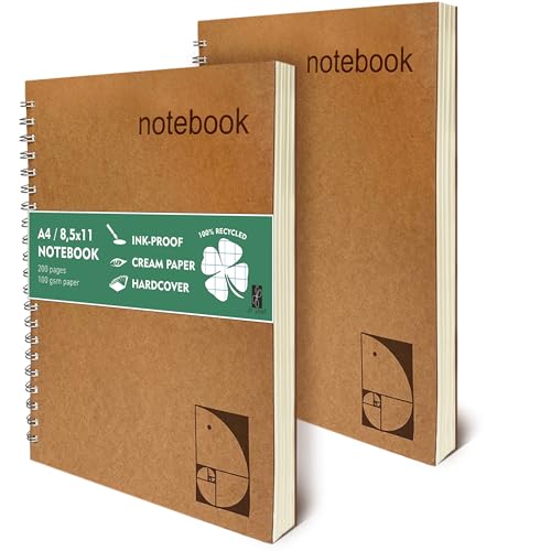le vent 2 pack Grid Paper Large Spiral Notebook 8.5 x 11...
