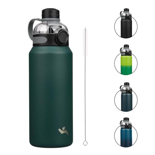 Image of Konokyo 32 oz Insulated Stainless Steel Water Bottle with Straw Lid