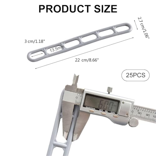 Abspannelement aus Kunststoff, 25 Stück Abspannelemente für Vorzelte Extra Stark,6-Loch Abspannelement,Gummispanner Spanngummi Spanngurte Zeltgummis für Zelte Markisen Vordächer,Grau