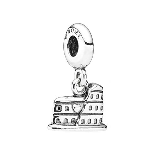 ZHANGCHEN 925 Sterling Silver Bead Roman Colosseo Pendente Charm Fit Fashion Women Pandora Bracciale Bangle Gift Gioielli fai da te