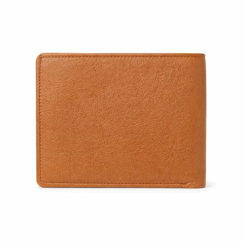 Image of VEMILIO Men's Vegan Leather Wallet with Coin Pocket | Slim Bifold Wallet for Men | 2 Cash Compartments | 3 Card Slots & 2 Hidden Pockets | Stylish Wallet for Daily Use & Gifting (Tan)