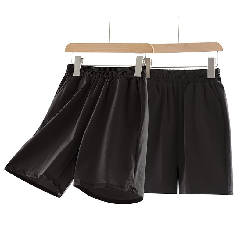 Kids' Quick-Dry Shorts - Breathable Outdoor Shorts for Boys & Girls, Lightweight Solid Color Athletic Playwear Black4