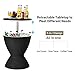 Tangkula Outdoor Cool Bar Table, Rattan Patio 8 Gallon Beer and Wine Cooler, All-Weather Ice Bucket w/Height Adjustable Top, Drainage Plug, 3-in-1 Cocktail Coffee Table for Party, Picnic (Black)
