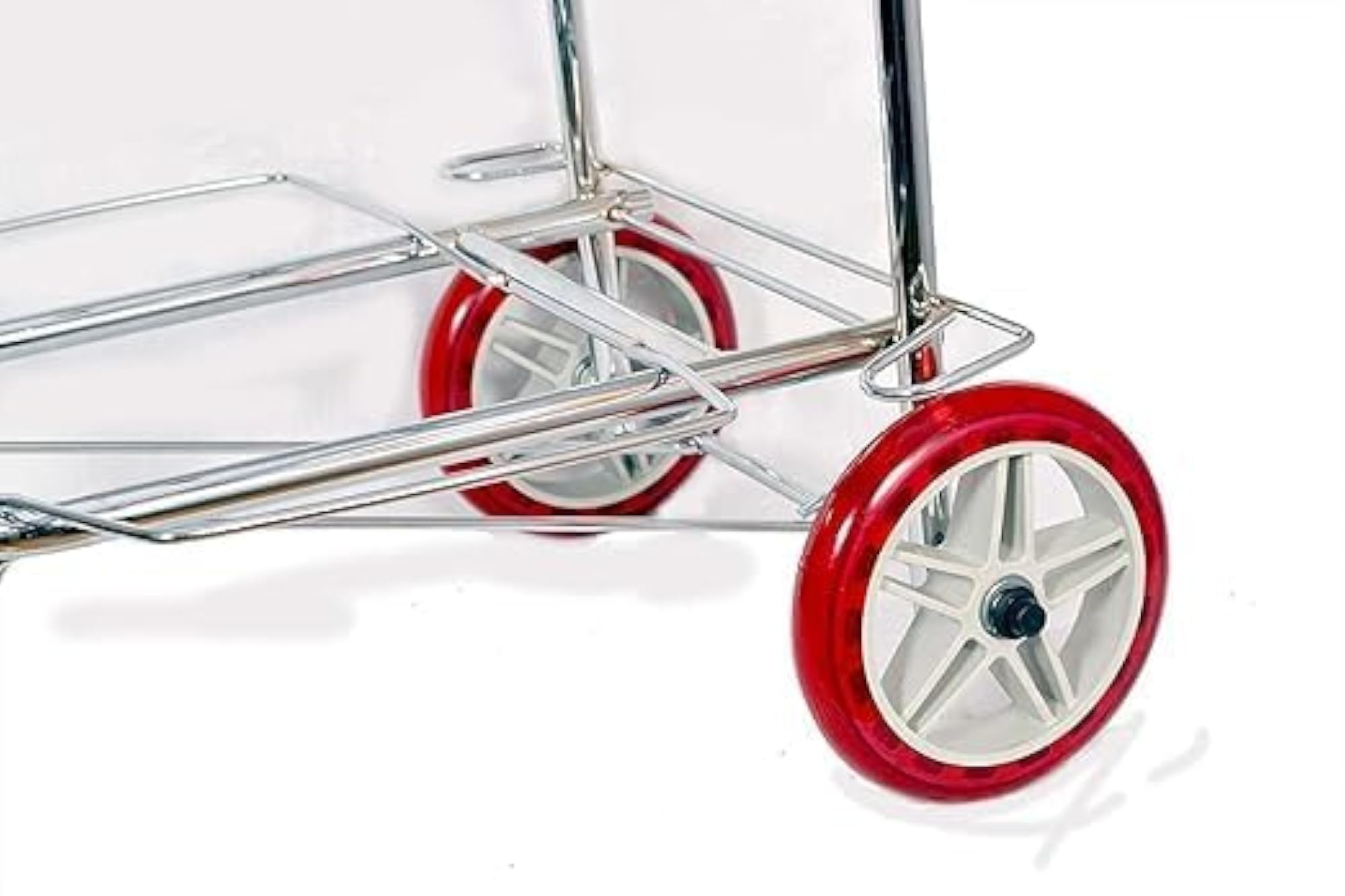 Collapsible 2-Wheel Silver Luggage Cart Trolley
