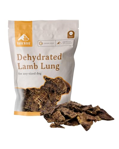 BARKN BIG Lamb Lung Dog Treats Made in USA - Single Ingredient Lamb Dog Treats - Dehydrated Natural Lung Puffs for Dogs - 5oz